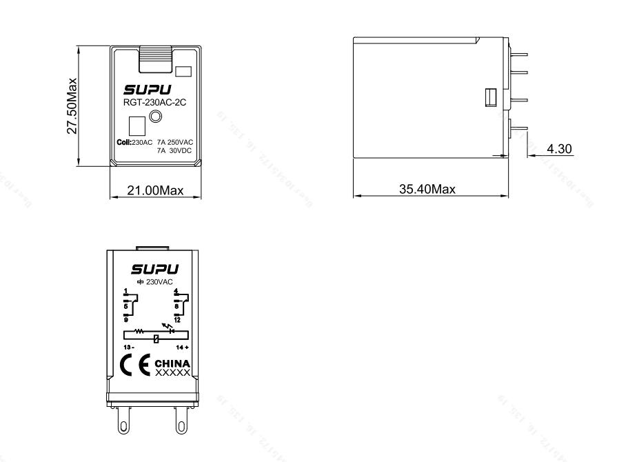 標準型繼電器插頭RGT-230AC-2C