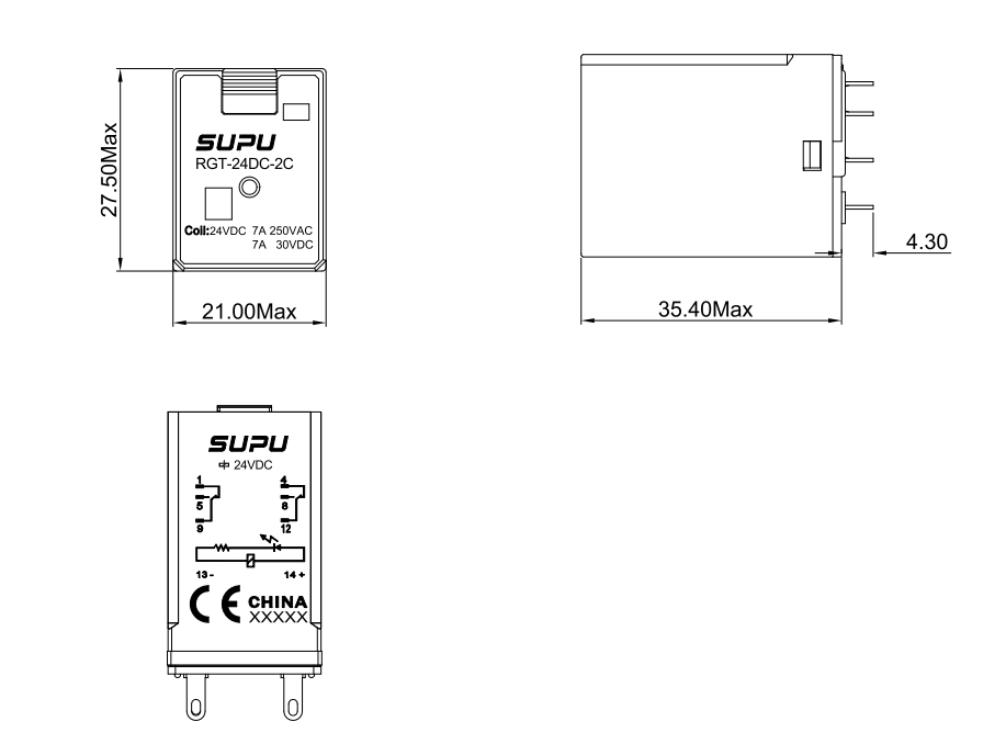 標(biāo)準(zhǔn)型繼電器插頭RGT-24DC-2C