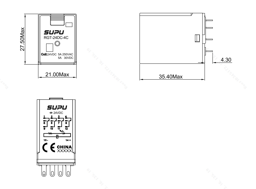 標(biāo)準(zhǔn)型繼電器插頭RGT-24DC-4C