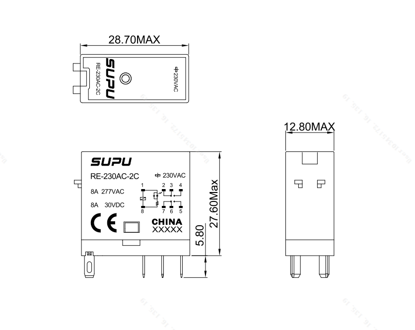 薄型繼電器插頭RE-230AC-2C