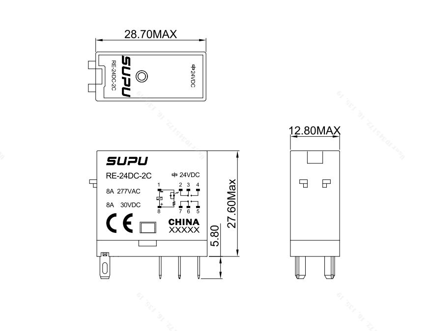 薄型繼電器插頭RE-24DC-2C