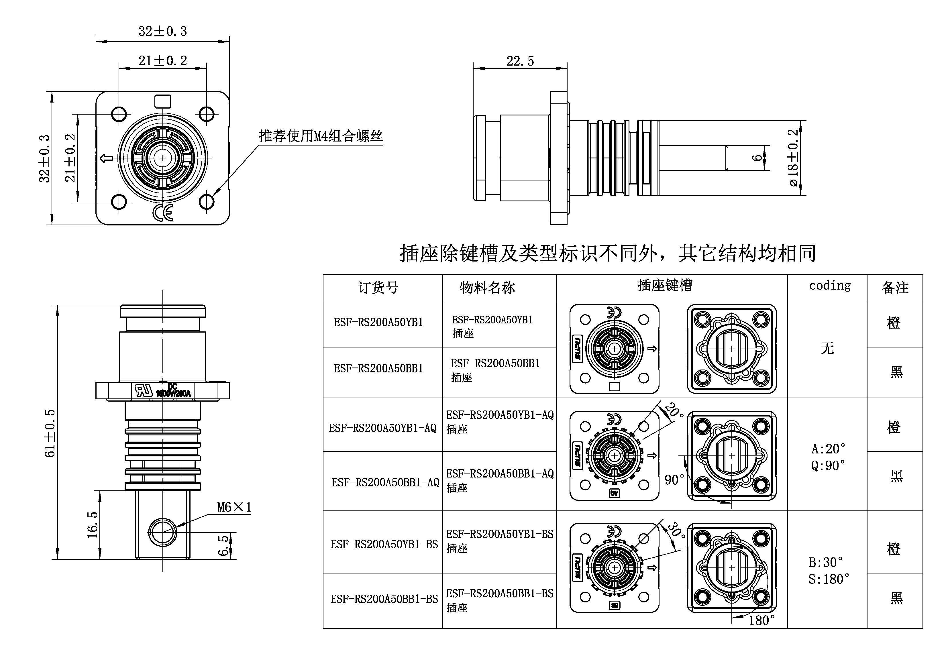 儲能連接器ESF-RS200A50BB1-AQ-速普IP67新能源儲能連接器